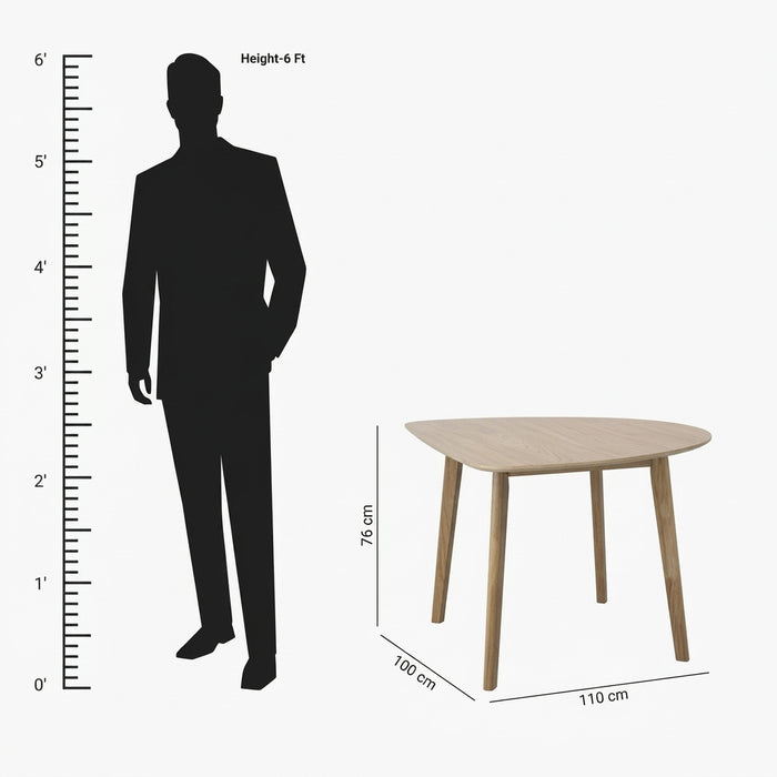 Modern Triangular 3-Seater Dining Table Set