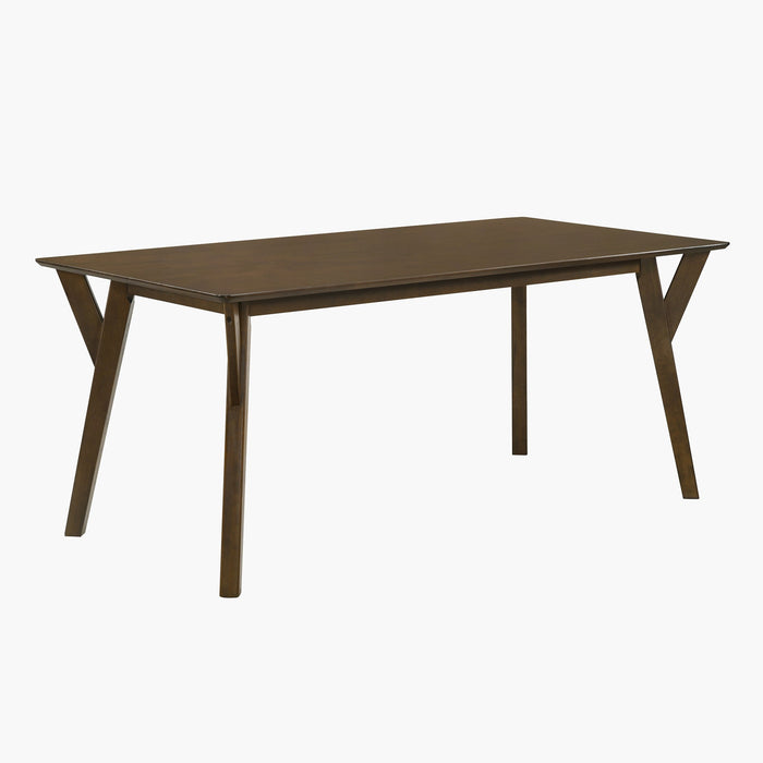 Nordic Solid Rubber Wood 6-Seater Dining Set with Upholstered Chairs