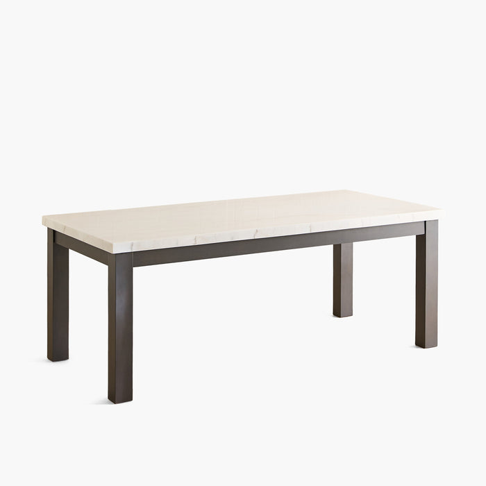 Luxury Marble Top 8-Seater Dining Set with Upholstered Chairs