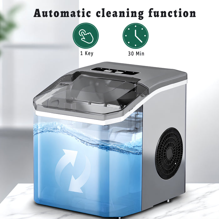 Portable Stainless Steel Ice Machine – 12kg/24H