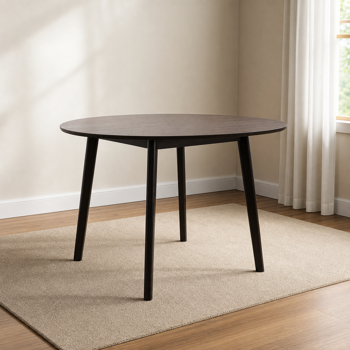 3-Seater Modern Triangular Dining Set - Dark Wood Finish