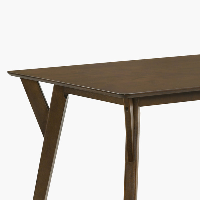 Nordic Solid Rubber Wood 6-Seater Dining Set with Upholstered Chairs