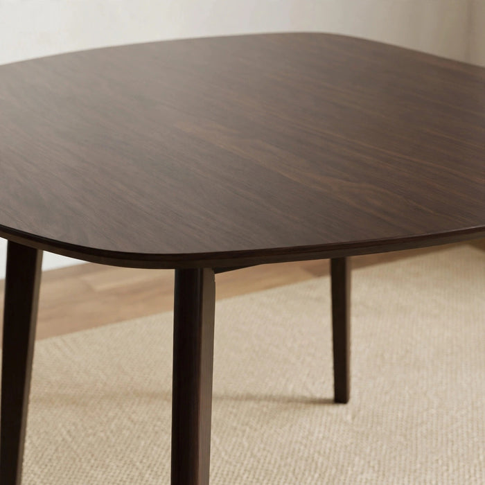 3-Seater Modern Triangular Dining Set - Dark Wood Finish
