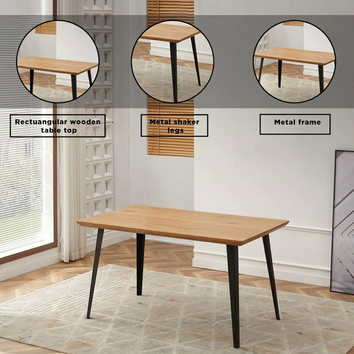 6-Seater Modern Dining Set - Light Wood Finish