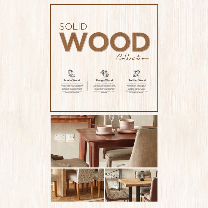6-Seater Wooden Dining Set with Storage Bench