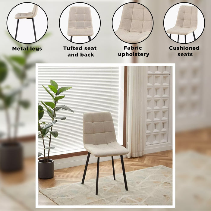 6-Seater Modern Dining Set - Light Wood Finish