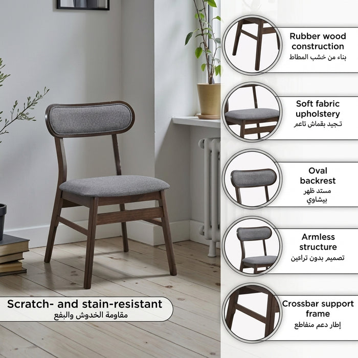 Modern Walnut 2-Seater Square Sintered Stone Dining Set