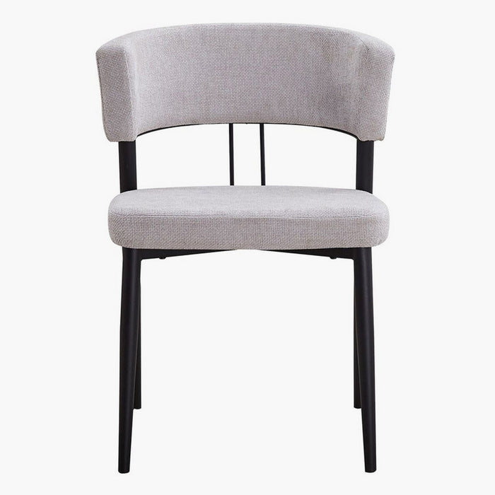 Modern Walnut Finish 6-Seater Dining Set with Upholstered Chairs