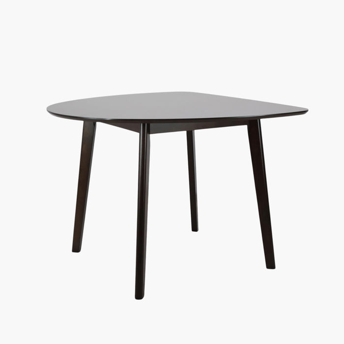 3-Seater Modern Triangular Dining Set - Dark Wood Finish