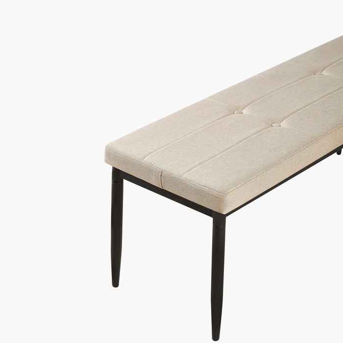 6-Seater Dining Set with Bench - Light Wood Finish