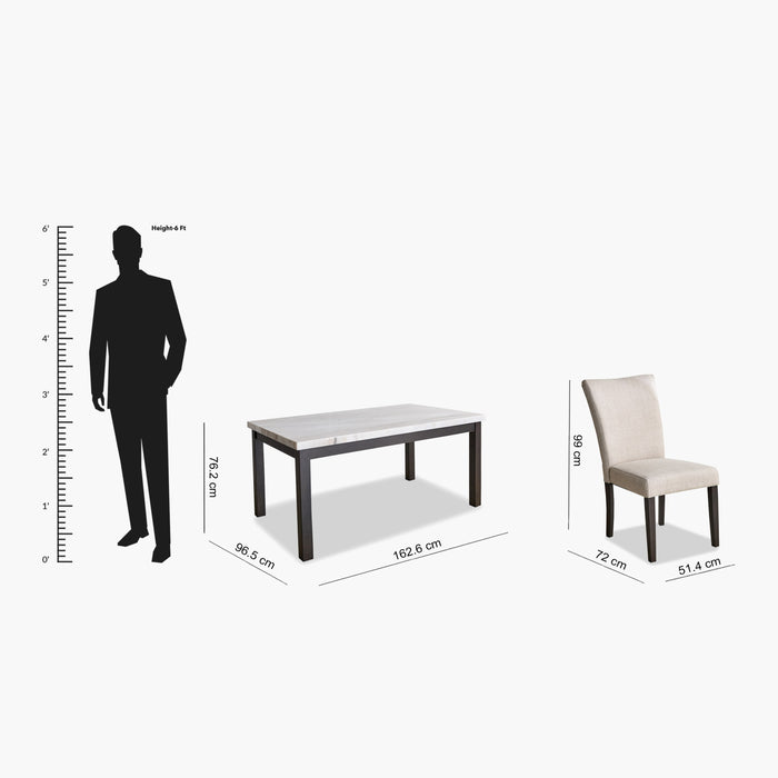 Genuine Marble Top 6-Seater Modern Dining Set