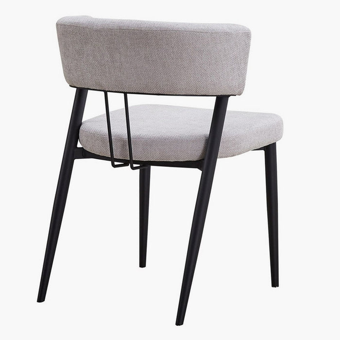 Modern Walnut Finish 6-Seater Dining Set with Upholstered Chairs