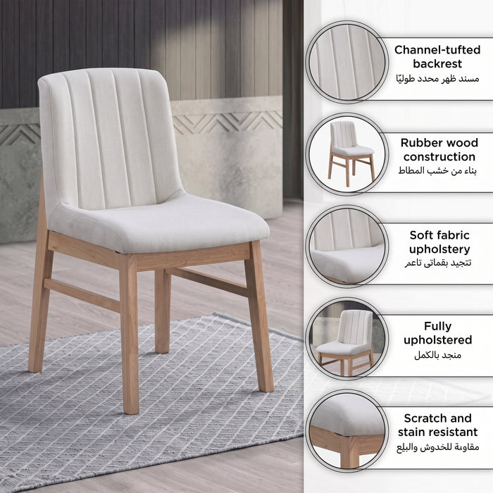 4-Seater Modern Scandi Dining Set with 4 Upholstered Chairs