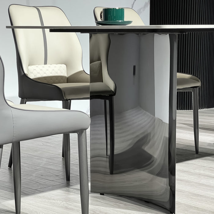 Modern 6-Seater Sintered Stone Dining Set