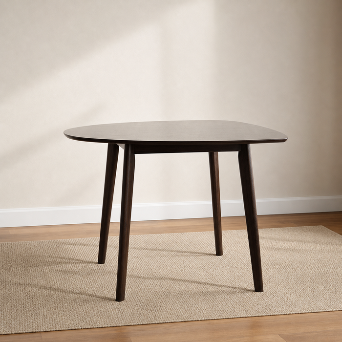 3-Seater Modern Triangular Dining Set - Dark Wood Finish