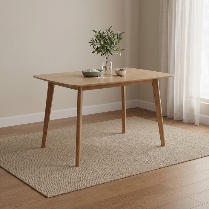 4-Seater Modern Scandi Dining Set with 4 Upholstered Chairs