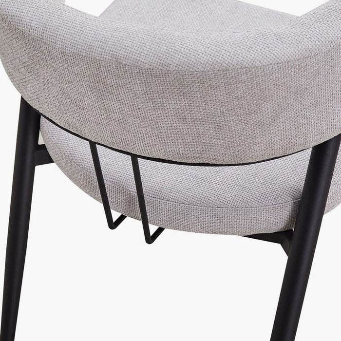 Modern Walnut Finish 6-Seater Dining Set with Upholstered Chairs