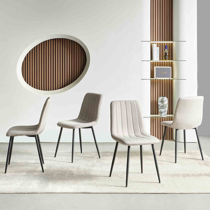 8-Seater Modern Dining Set - Light Wood Finish