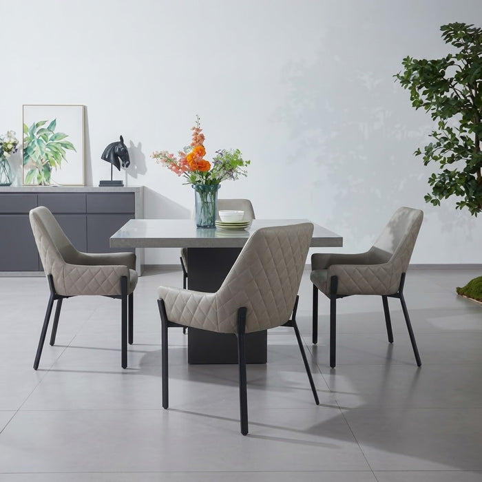 Modern Industrial 4-Seater Square Dining Set