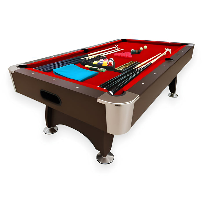 7FT Billiards Pool Table with Full Accessories – Red, Green & Blue