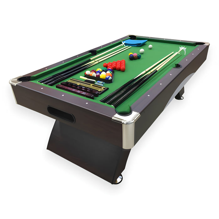 7FT Modern Billiard Table – Green & Red with Full Accessories