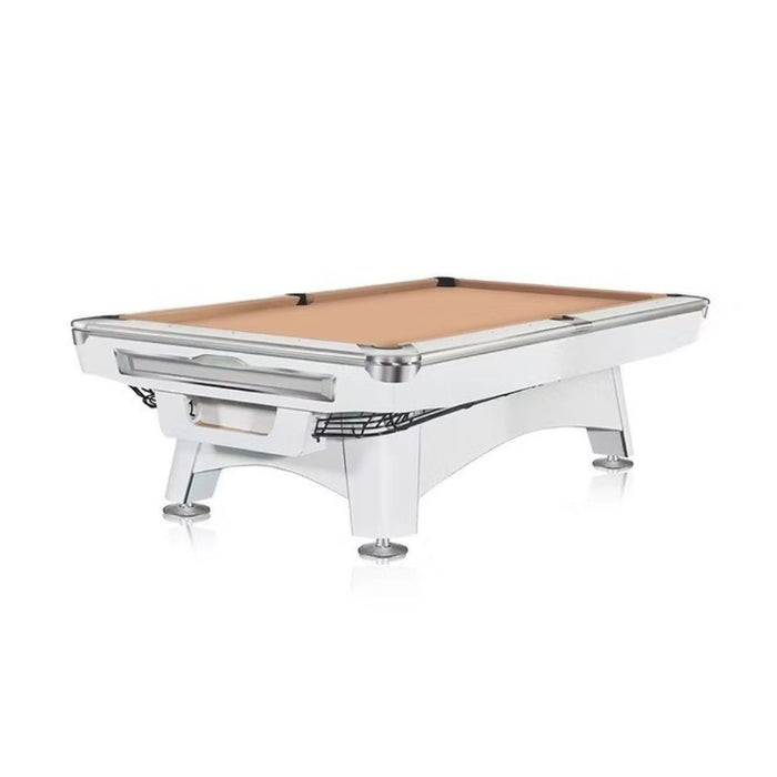 100" Premium White Slate Pool Table with Ball Return System
