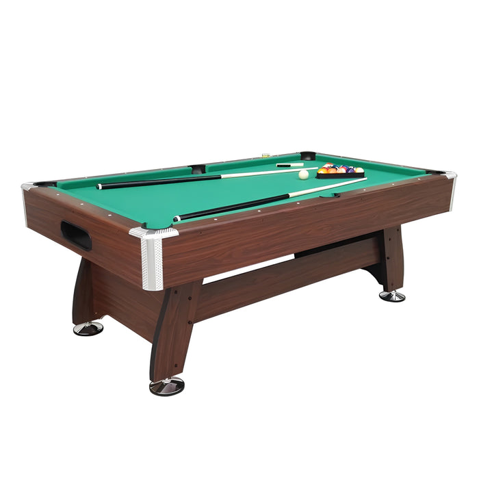 7 FT Pool Table – Blue & Green Velvet Billiard Table with Accessories