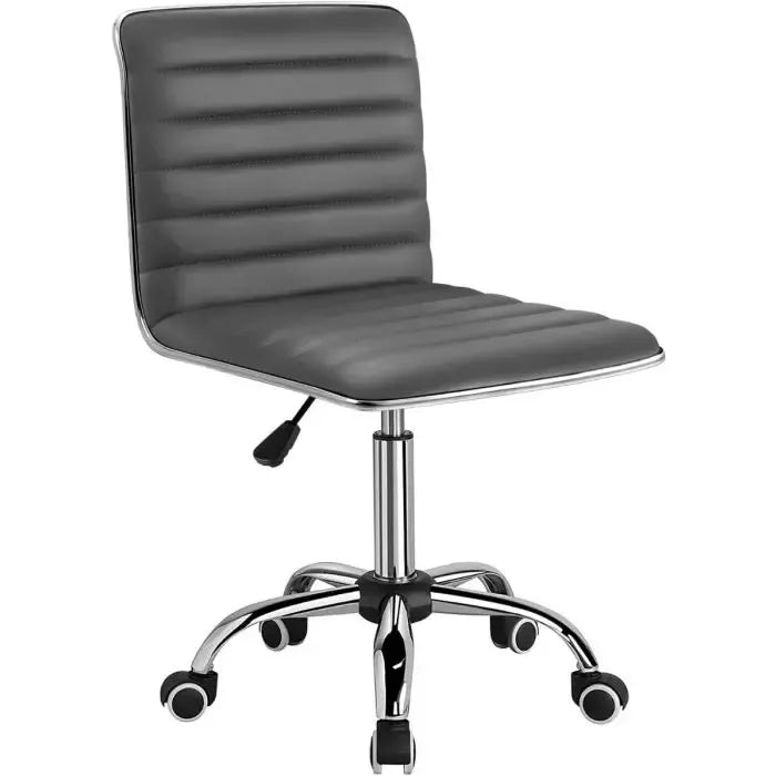 Mid Back Task Chair Comfortable Low Back Leather Swivel Office Desk Chair with Foam Molded Seat and Armless