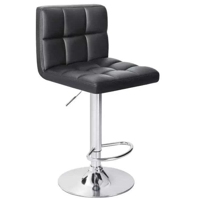 Modern Adjustable PU Leather Swivel Bar Stool, Counter Height Barstool with Back and Footrest