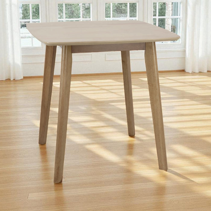 2-Seater Modern Square Dining Set, Light Wood Finish