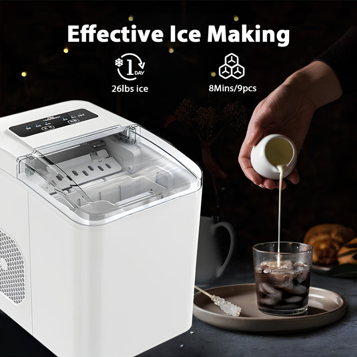 12KG/24H Countertop Ice Maker – Portable Self-Cleaning Ice Machine