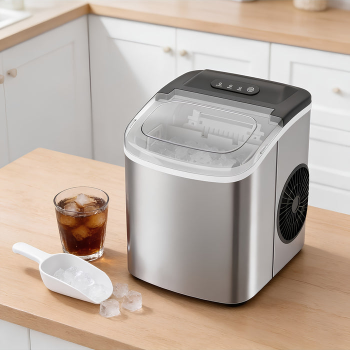 Ice Maker Machine, 12KG/24H, Portable Bullet Ice Maker with Auto Clean