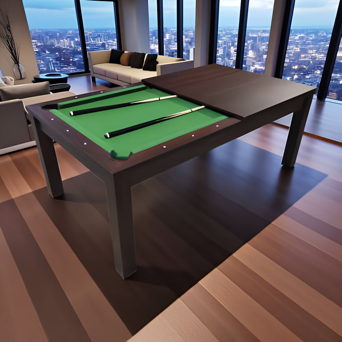 7FT Pool Table with Integrated Dining Table – Green & Blue
