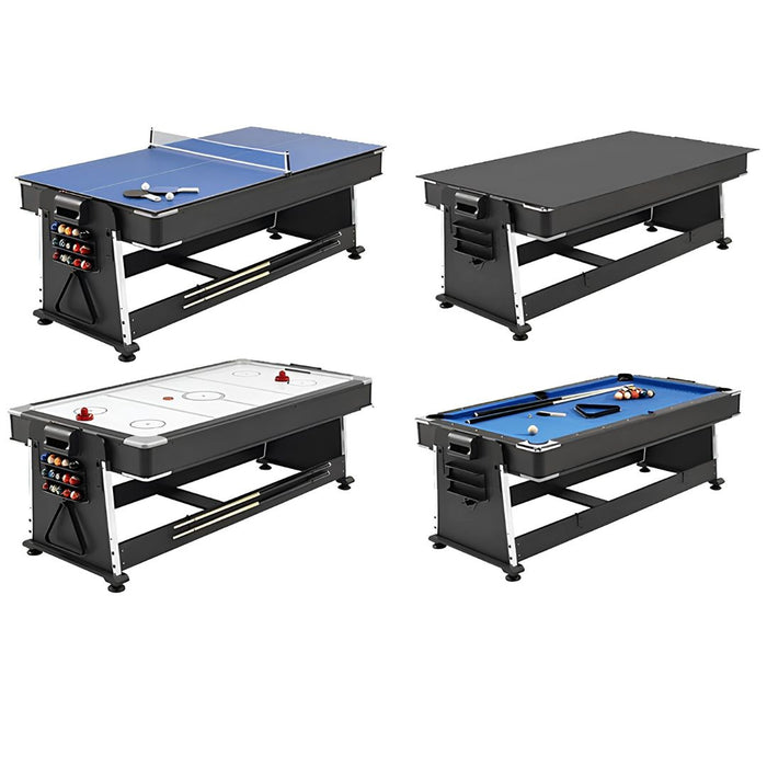 4-in-1 Pool Table with Air Hockey, Table Tennis & Dinning Table