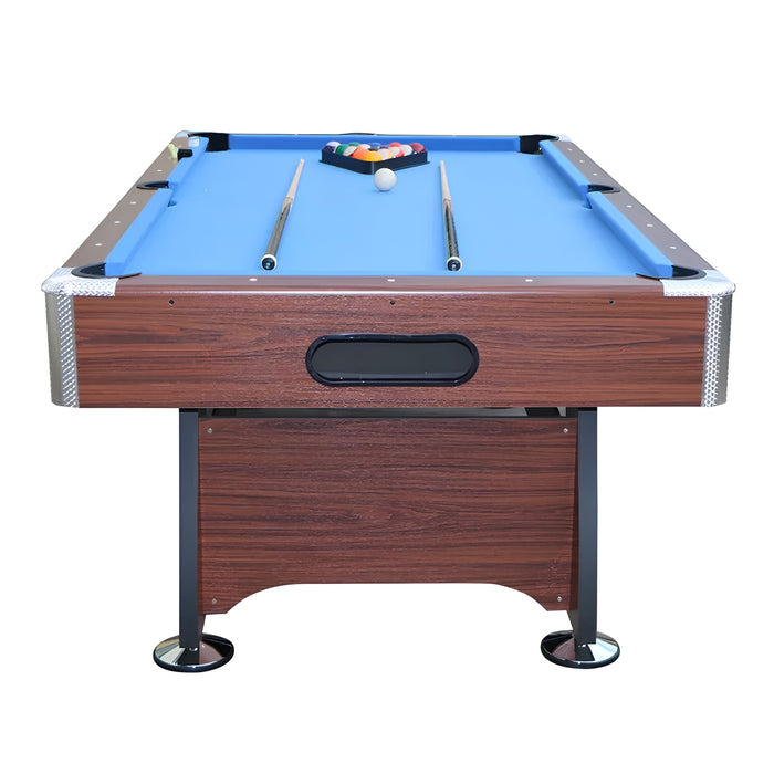 7 FT Pool Table – Blue & Green Velvet Billiard Table with Accessories