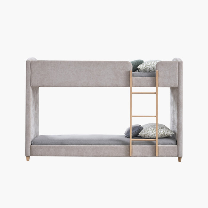 Upholstered Modern Single Bunk Bed - 90x200 cm