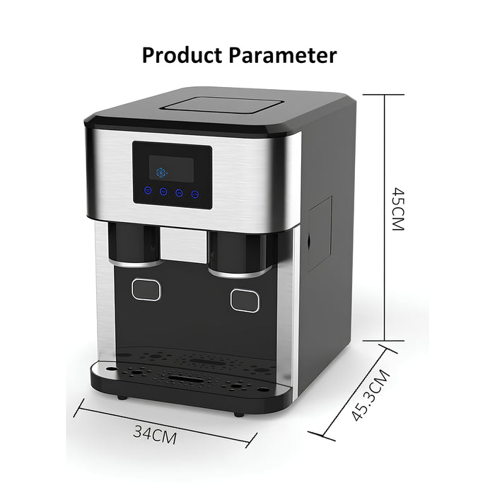 3-in-1 Ice Maker Machine – 18KG/24H Ice Cubes, Crushed Ice & Cold Water