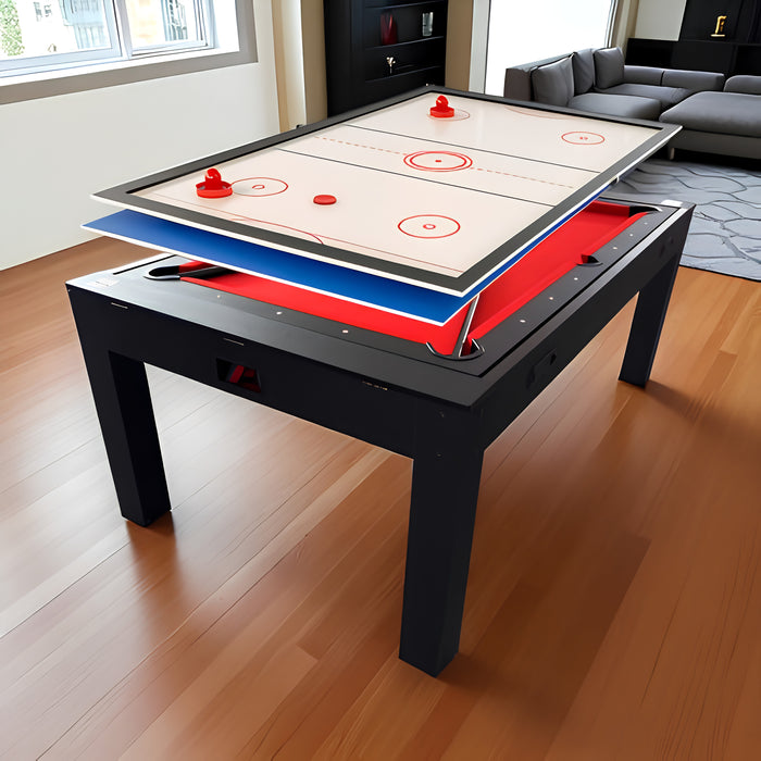 7FT 3-in-1 Multi-Game Table | Billiard, Table Tennis and Air Hockey Table