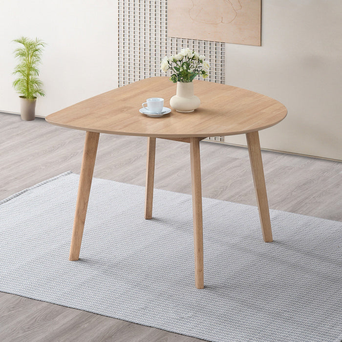 3-Seater Modern Triangular Dining Set - Light Wood Finish