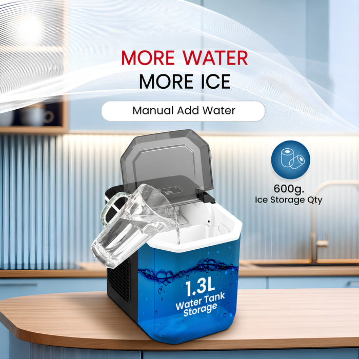 12KG/24H Countertop Ice Maker, Portable Bullet Ice Machine with LED Display