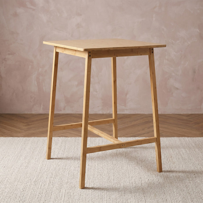 2-Seater Bamboo Solid Wood High Bar Table Set