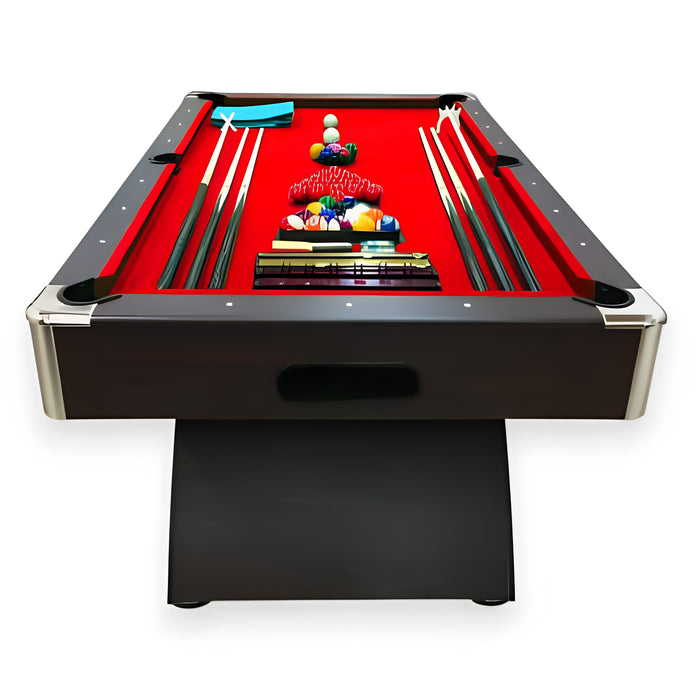 7FT Modern Billiard Table – Green & Red with Full Accessories