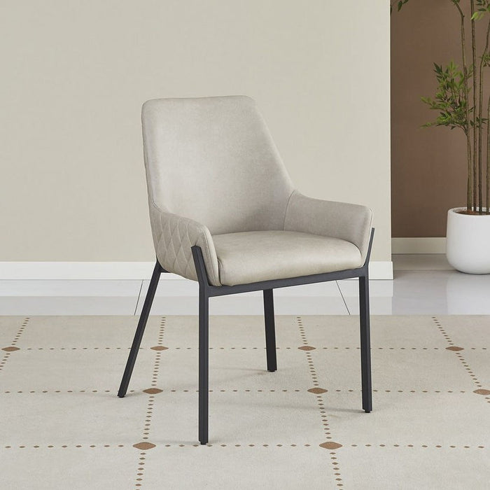 Modern 4-Seater Square Dining Set with Quilted Armchairs