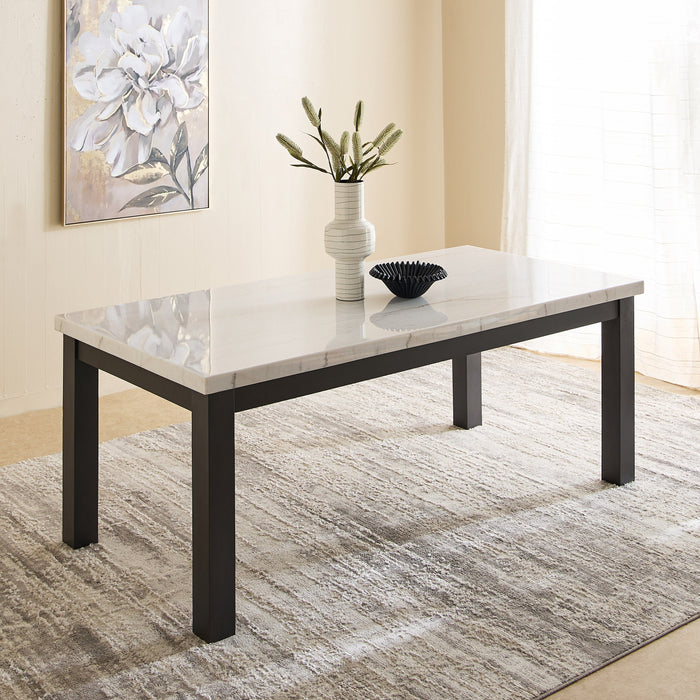 Luxury Marble Top 8-Seater Dining Set with Upholstered Chairs