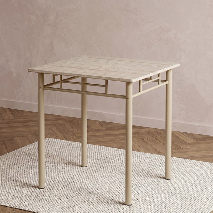 2-Seater Travertine Square Dining Set