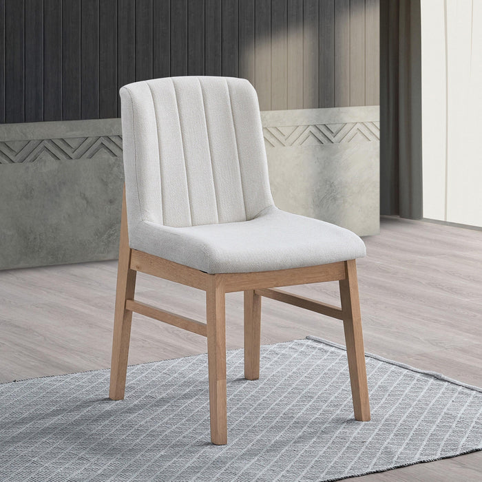 4-Seater Modern Scandi Dining Set with 4 Upholstered Chairs