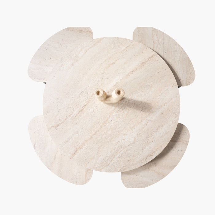 Modern Round Coffee Table with 4 Nesting Stools Set