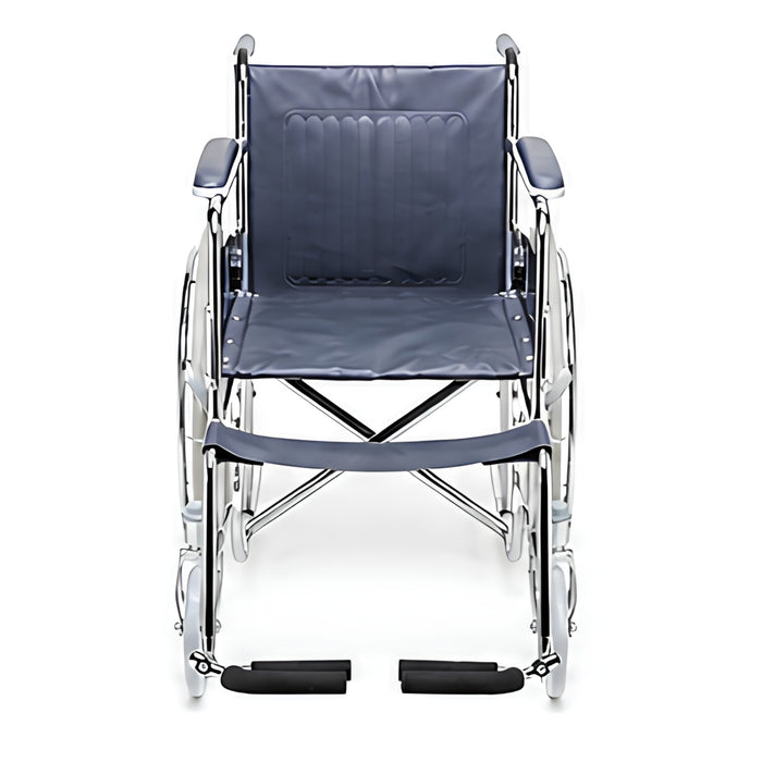 Durable Foldable Manual Wheelchair with Chromed Steel Frame