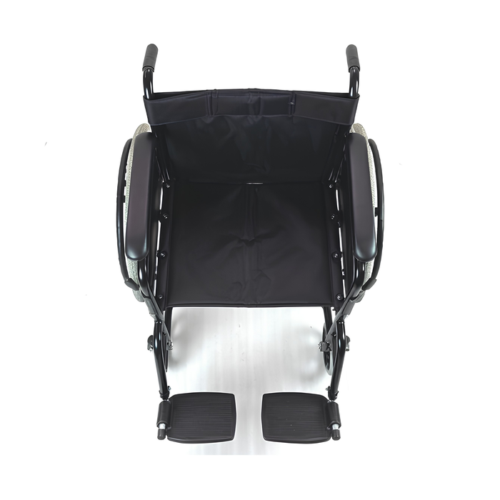Basic Manual Wheelchair 20-Inch Seat with Powder-Coated Steel Frame