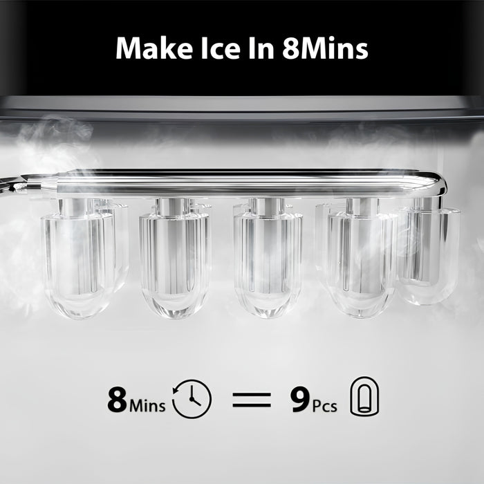 12KG/24H Countertop Ice Maker – Portable Self-Cleaning Ice Machine